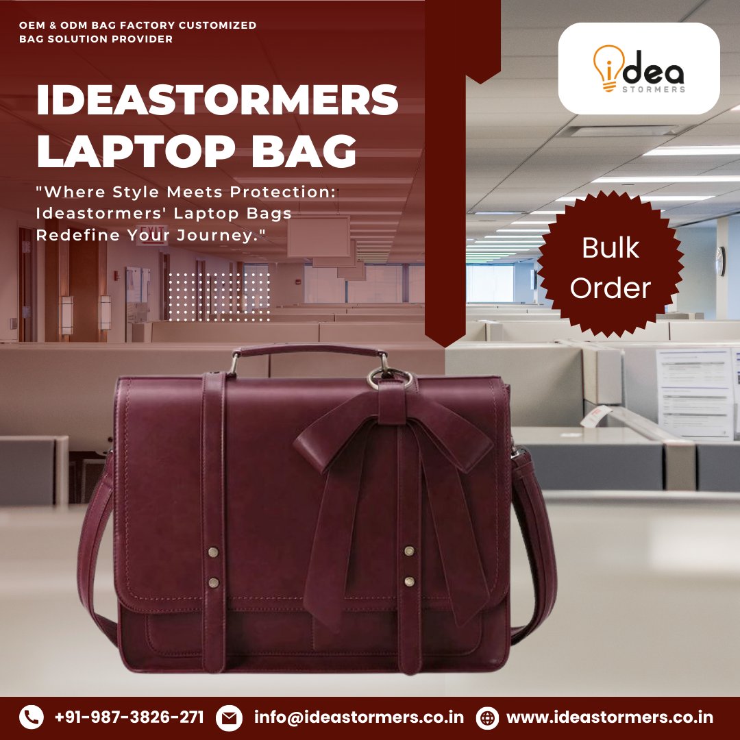 'Where Style Meets Protection: Ideastormers' Laptop Bags Redefine Your Journey.'  (ideastormers.co.in)🌟

#ideastormers #ideastormersbags #manufacturer #backpack #manufacturingindustry #bagmanufacturer #laptopcase #laptopbags #backpack #bag #bags #fashion #leatherbag