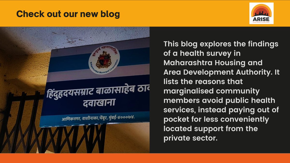 🏥 Exploring healthcare challenges in Mumbai! Sweta Das and Parvathy Breeze delve into a health survey by @SPARCIndia2 and Mahila Milan, uncovering why marginalized communities lean towards private clinics over public dispensaries. #UHCDay ariseconsortium.org/from-waiting-r…