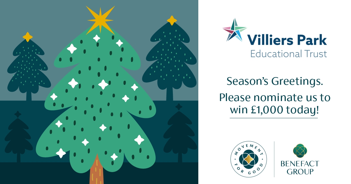 We need your help! Please nominate Villiers Park to give us the chance to win a £1,000 grant from the <a href="/benefactgroup/">Benefact Group</a> in their December 12 Days of Giving

Nominate and share 👉bit.ly/47Pyoob