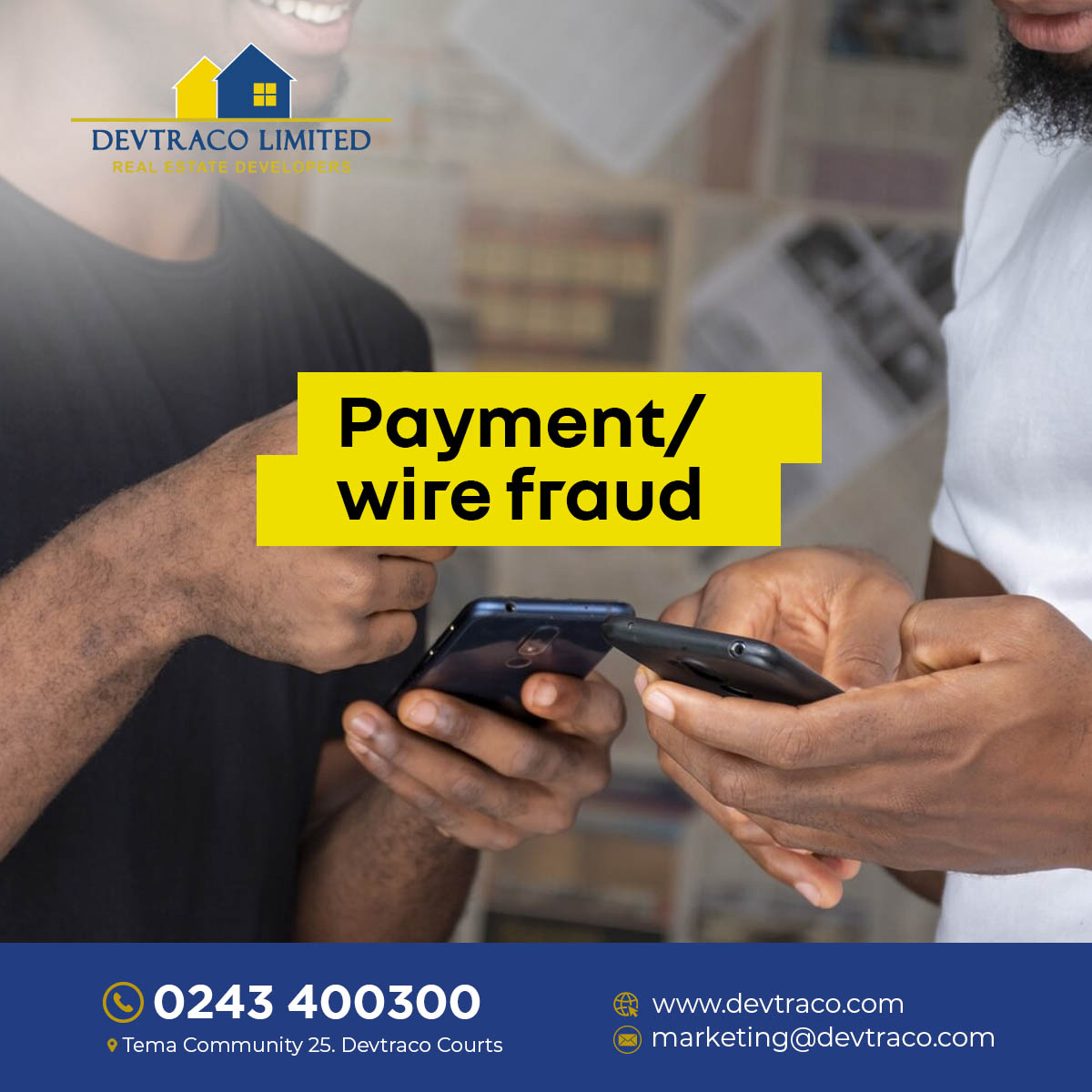 DevtracoLimited's tweet image. Real estate payment fraud exploits electronic transactions, with scammers posing as agents or banks to deceive buyers into wiring substantial funds, leaving victims realising the scam only after the money is lost.
#DevtracoCourts #DevtracoLimited #DevtracoGroup #Investment