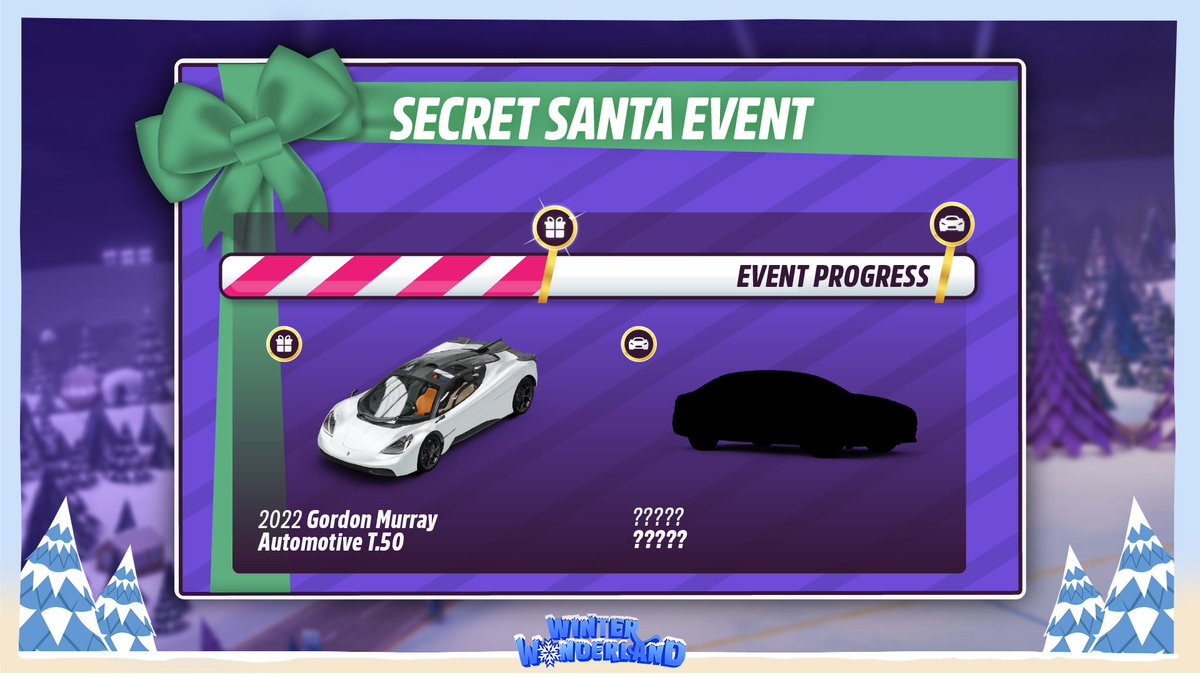 Congratulations, you've hit 50%! Check your message centre in-game for the GM T.50 right now!! Can we push on for 100% before the week is out? Only your gift cars can make it happen!! 🎁 #GordonMurray #GMT50 #NewCar #SecretSanta #HalfwayThere #Forza #ForzaHorizon #FH5…