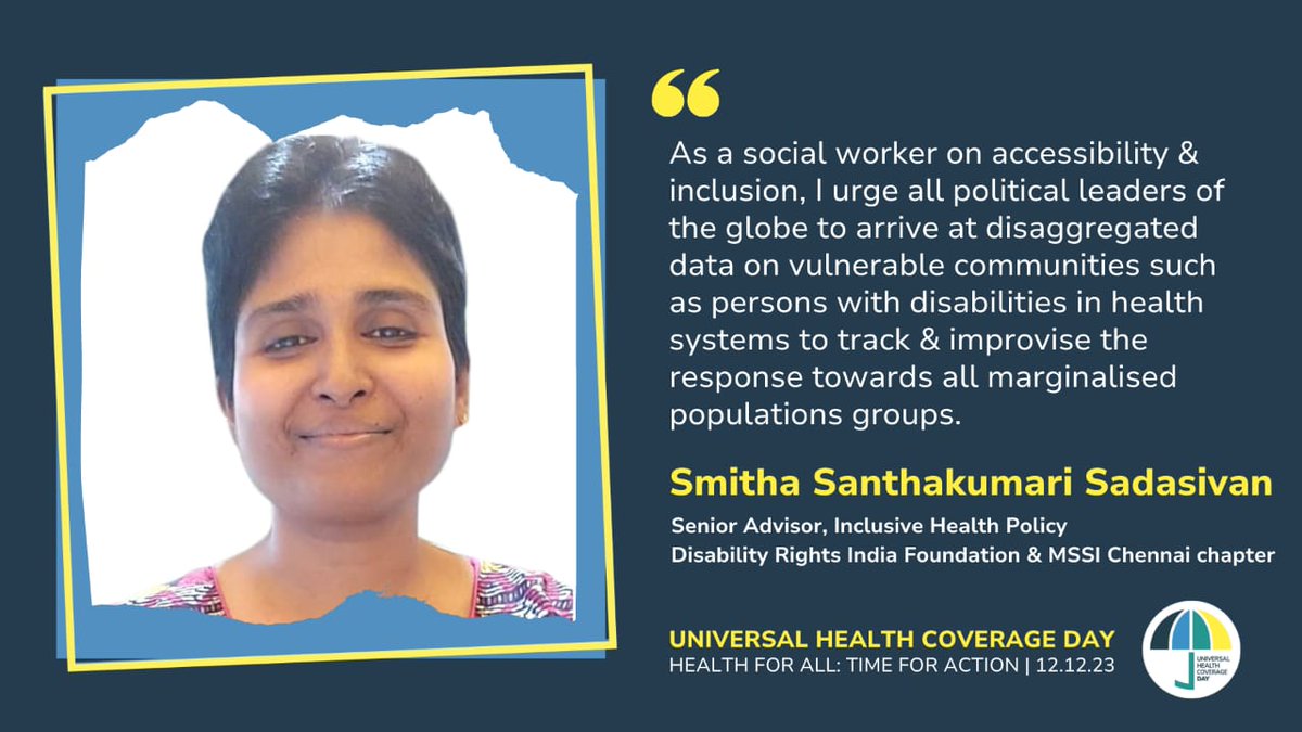 UHC day 2023! Disaggregated data of persons with disabilities and other vulnerable populations is a must for tracking progress in Universal Health Coverage in all countries! #UHCDay #UHC2030 @UHC2030