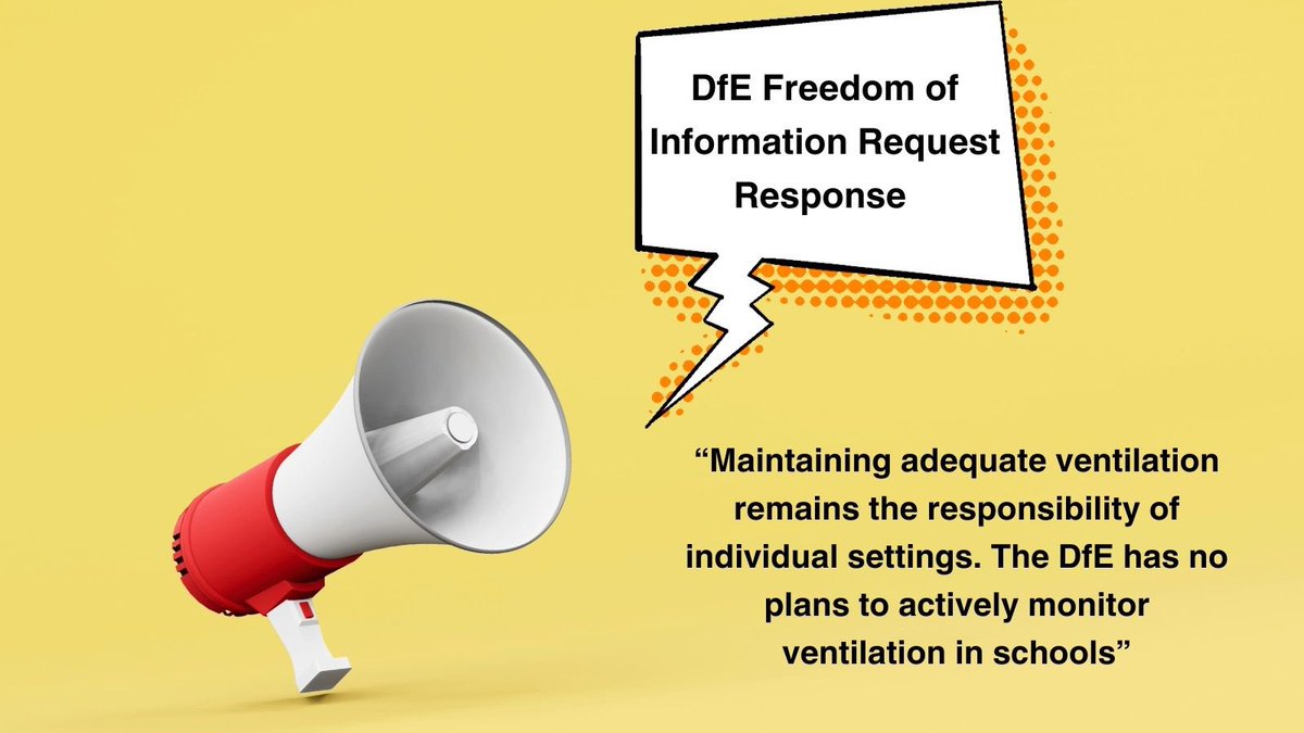 Finally we explained to Mr Hinds that we had confirmation from a Freedom of Information request that maintaining adequate ventilation remains the responsibility of individual settings. 7/