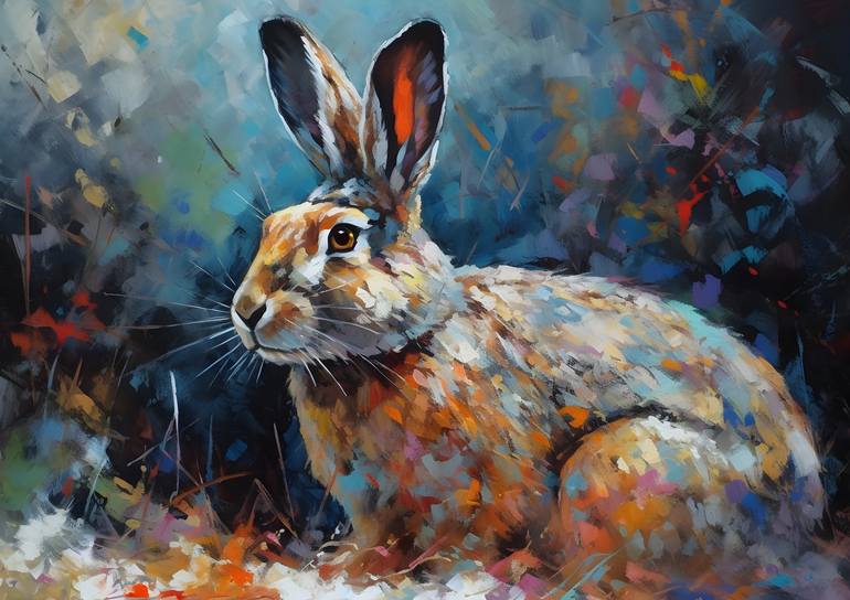 Experience the serene beauty of a winter's day in Aspen! 🏔️🎨 This masterful acrylic painting captures the elegance of a Snowshoe Hare amidst the snowy landscape. 🖌️✨ #WintersGrace #SnowshoeHareArt #AspenColorado