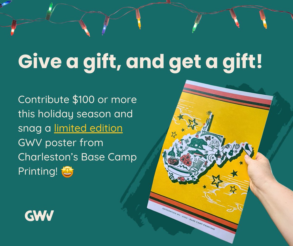 🎨 This Base Camp Printing poster will infuse some Mountain State pride into your decor, and only 100 of these prints exist! Don't miss your chance to grab a piece of limited edition art 🌟

Click here to make a gift: generationwv.org/support/