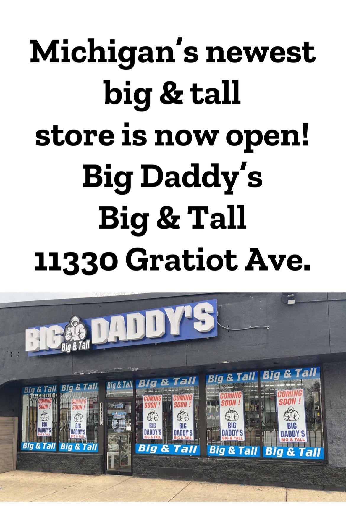 Big and tall shop store near me now