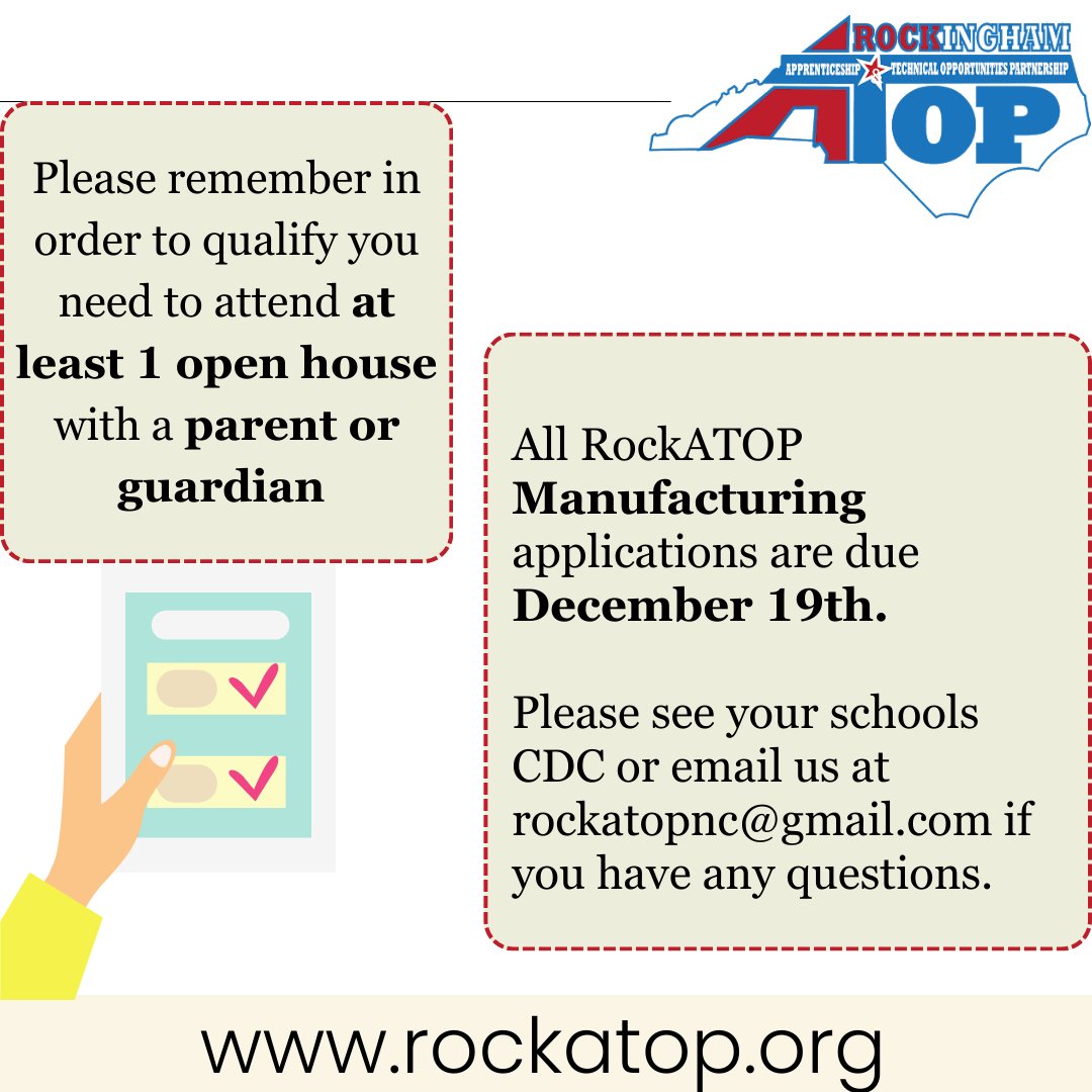 Don't forget all applications due December 19th. Please visit the RockATOP website or our social media pages for any recent updates.

It's RockATOP!