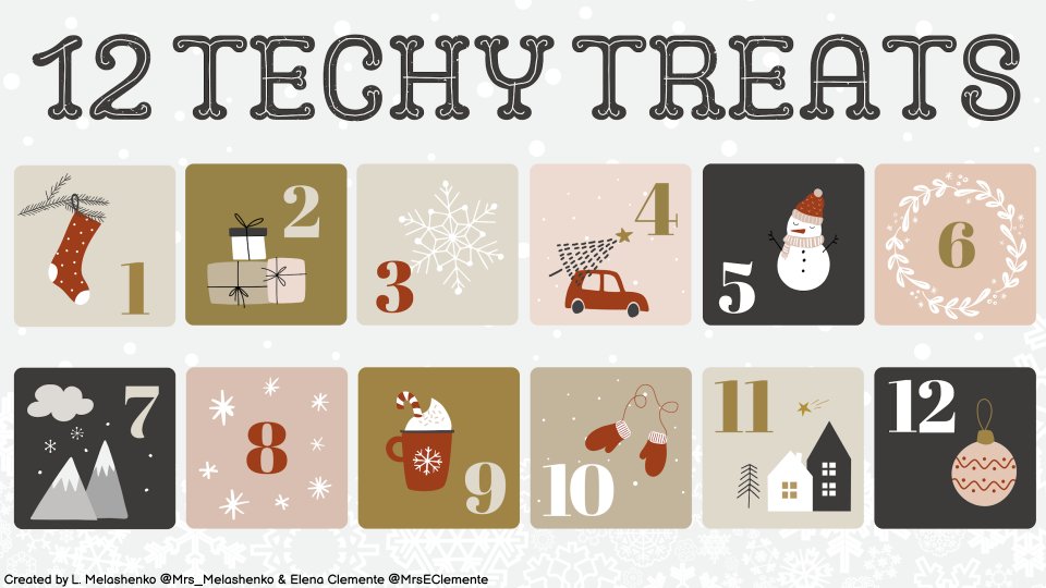 Our last day of 12 Techy Treats is here with a great Build A Snowman☃️slide deck. We hope you enjoyed these digital activities. Remember to follow @Mrs_Melashenko and I for other tech related ideas in 2024!🥳#AlisalStrong #AlisalFuerte bit.ly/TechyTreats