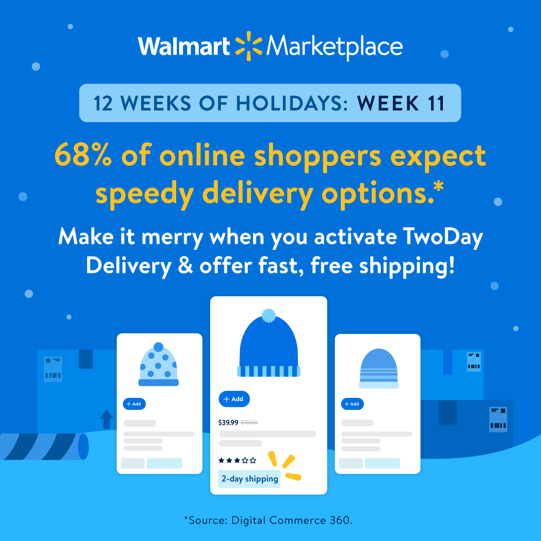 Walmart's marketplace items get free 2-day shipping, in-store