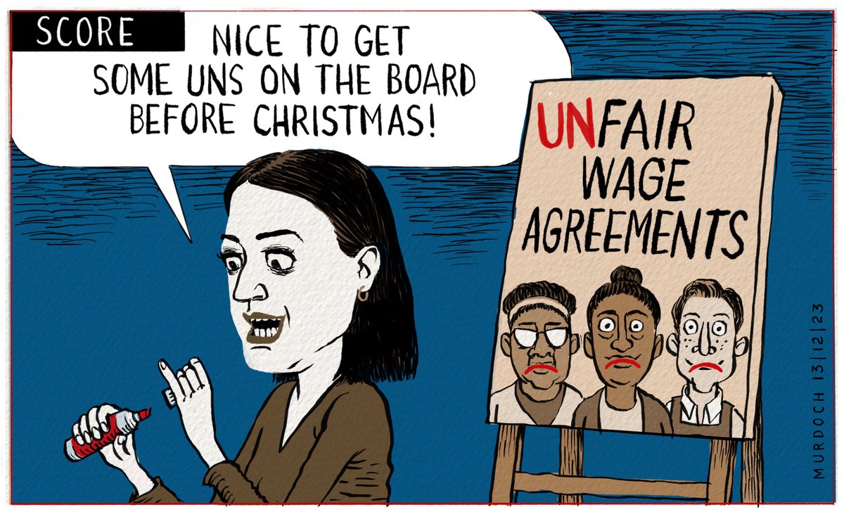 Minister for Workplace Relations and Safety, Brooke Van Velden, and Fair Wage Agreements.
My #cartoon today. #nzpol #FairWage