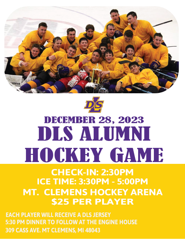 Sharpen those skates & join @DLSPilotHockey for an alumni hockey game Thursday, Dec. 28, at 3:30 p.m. at Mount Clemens Ice Arena! And, after the game, join us for dinner at The Engine House in Mount Clemens. Sign up today at docs.google.com/forms/d/e/1FAI… #PilotPride