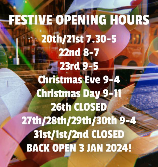 Festive Opening Hours 🎅🏼 #christmas #london #specialtycoffee #caffeine #eastsheen #mortlake #southwestlondon #records #vinyl #recordstore #coffeeandrecords