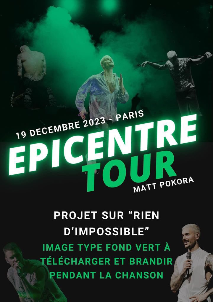 Coucou tous le monde, voici le projet pour mardi prochain à Bercy, partagez un max s’il vous plaît 🙏🏼🙏🏼🙏🏼 #Mattpokora #Epicentretour @Accor_Arena