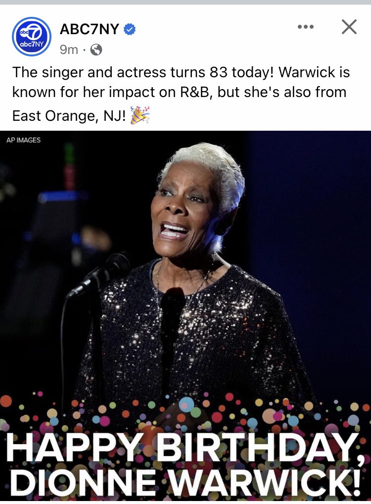 Happiest of Birthdays 🎊🎂@therealdionnew !!
#peopledoinggreatthings #dionnewarwick #whitneyhoustoncousin #singer #thatswhatfriendsarefor #isayalittleprayer #wearetheworld #sportsandentertainmentfield #lifestyleblogger