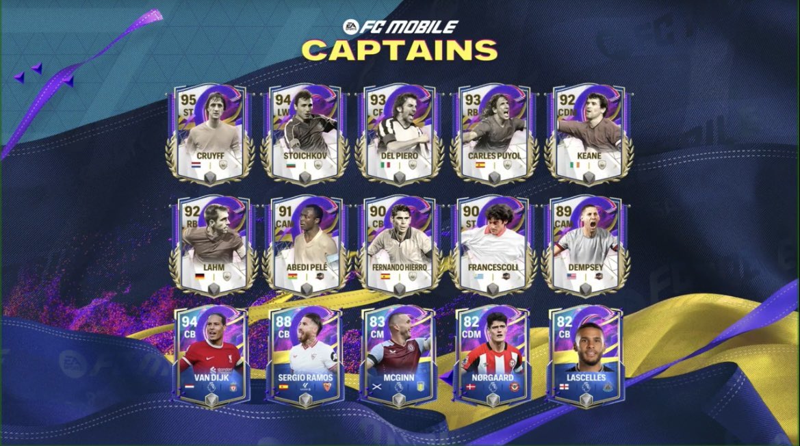 Captains coming Thursday.... Anyone who you fancy? @tutiofifa @minusfcmobile @DiGENIUSplayz @Jacobek08 @Doshi17_FM @EASFCMOBILE @Wolfman__HD @Thunder_Kins @yashahuja01 @rkreddyEAFC @WhiteSmog @EL_PROFE_FIFA @ea_Pirlo @MysterioDeYT @AviPriyankar @FcBrownYT @ManUnitedXtra_…