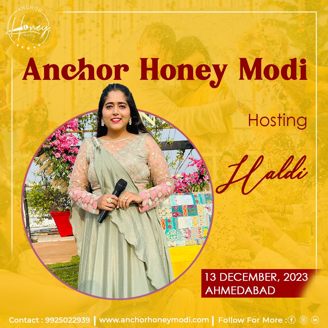 AnchorModi's tweet image. Book your date now and let&apos;s create magic together! 🎉🌟 #AnchorHoneyModi #EventMagic #workupdate #Host #emcee #decemberdairies 
#anchorsofindia #anchorinahmedabad #anchoring #emcees #hosting #workmode #masterofceremony #weddingplanner #weddingceremony #anchorofahmedabad
