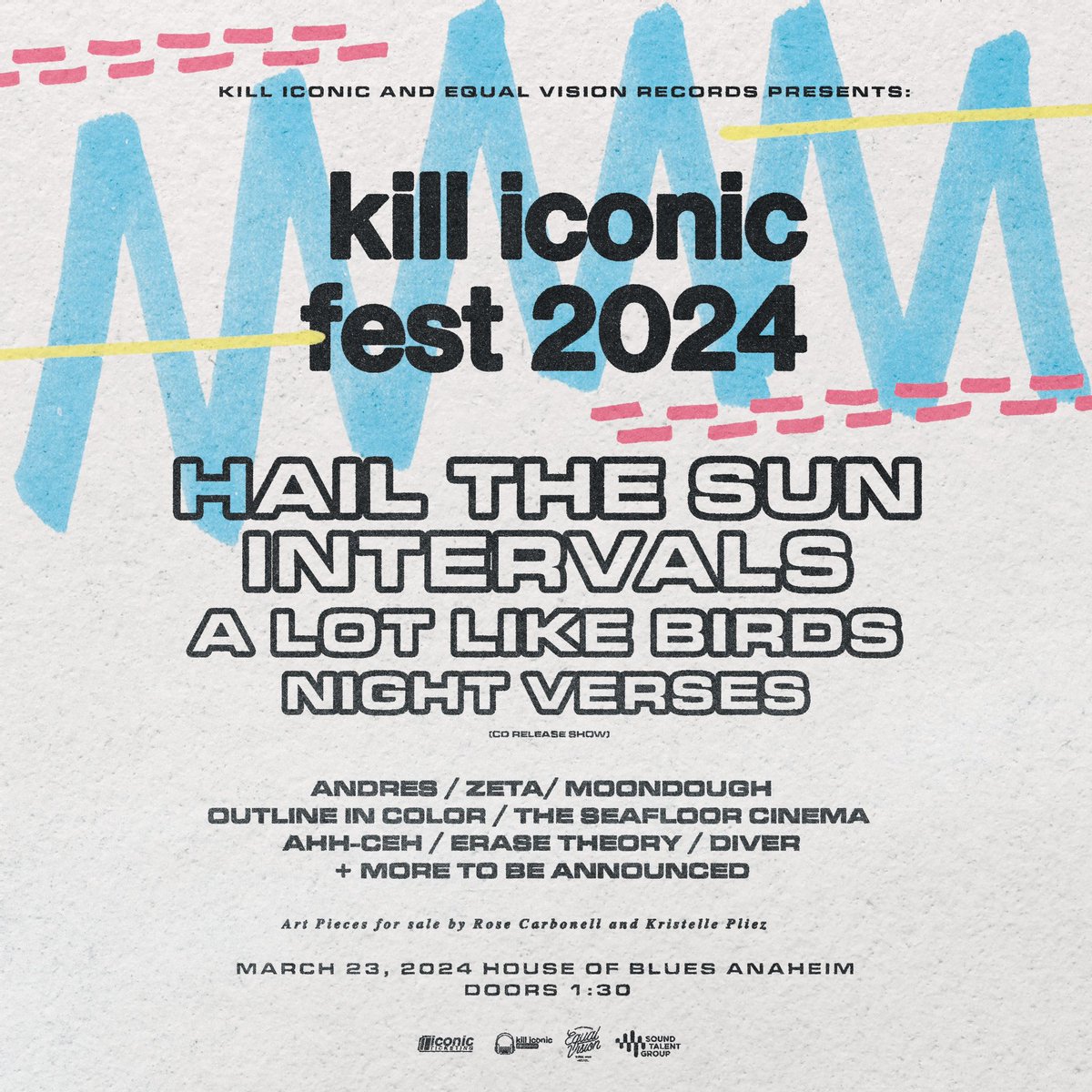 We are excited to announce that we are co-headlining with Intervals next year, including a stop at kill iconic fest with so many great acts, including the return of our friends A Lot Like Birds

Presale for kill iconic at killiconicfest.com
GA on sale for everything Friday