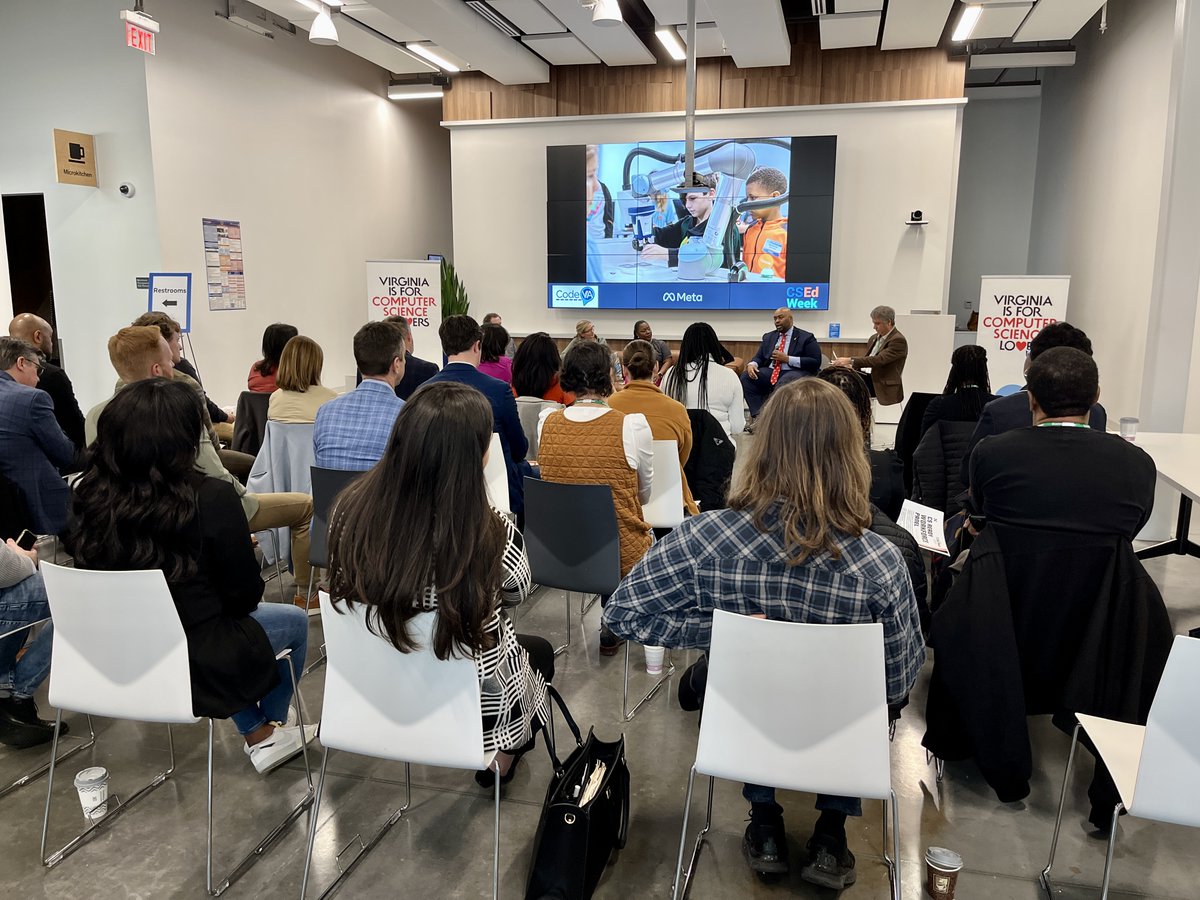 For #CSEdWeek, Sarah joined a distinguished group to tour the @meta data center in Richmond, Virginia and hear a <a href="/codeva/">marco de giovanni</a> panel on the state of CS in VA. There are amazing things happening  in CS education all over the world - what do you want to share about #CSEd in your area?