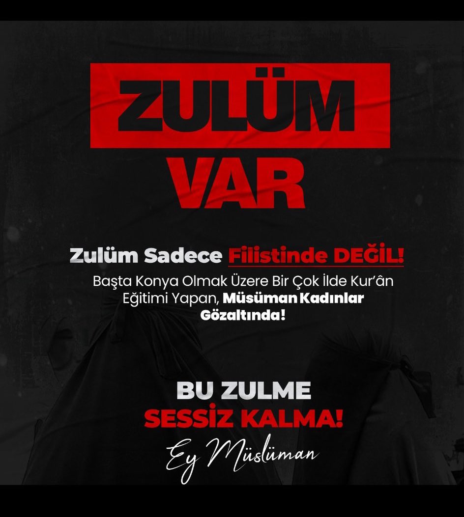 Konya’da yapılan operasyondan sonra bazı kardeşler yazdılar

Elhamdulillah bize gelen giden olmadı Allah cc alınan bacılarıda kurtarsın 

Bu işe şimdi el atılmazsa devamı gelir

Kur’an sünnete hizmet edenlerin hırsız,fuhuş vb ile aynı kefeye koyamazsınız!
#sessizkalma