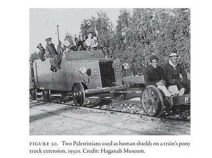 lorenzokamel's tweet image. Palestinians are used as #HumanShields since Mandate times (see Gordon &amp;amp; Perugini on that).

Below a picture dating back to that times.

Here a long 🧵 with evidences of Palestinians #routinely #used as human shields by Israeli soldiers in our days: 
7/7