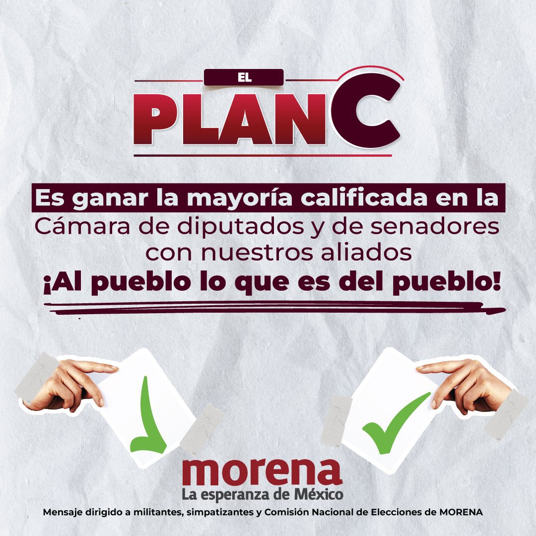 En @PartidoMorenaMx se gobierna obedeciendo al Pueblo de México 🇲🇽 

Por ello en #UnidadYMovilización consolidaremos el #PlanC_YaEstaEnMarcha para seguir renovando la vida pública del país.