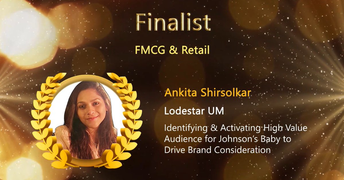 Ankita Shirsolkar from Lodestar UM is Rising Star Awards' finalist in the FMCG & Retail category, for Identifying & Activating High Value Audience for Johnson’s Baby to Drive Brand Consideration #RisingStarAwards #RisingStarAwards2023 #MediaStrategy #advertising @LodestarUM