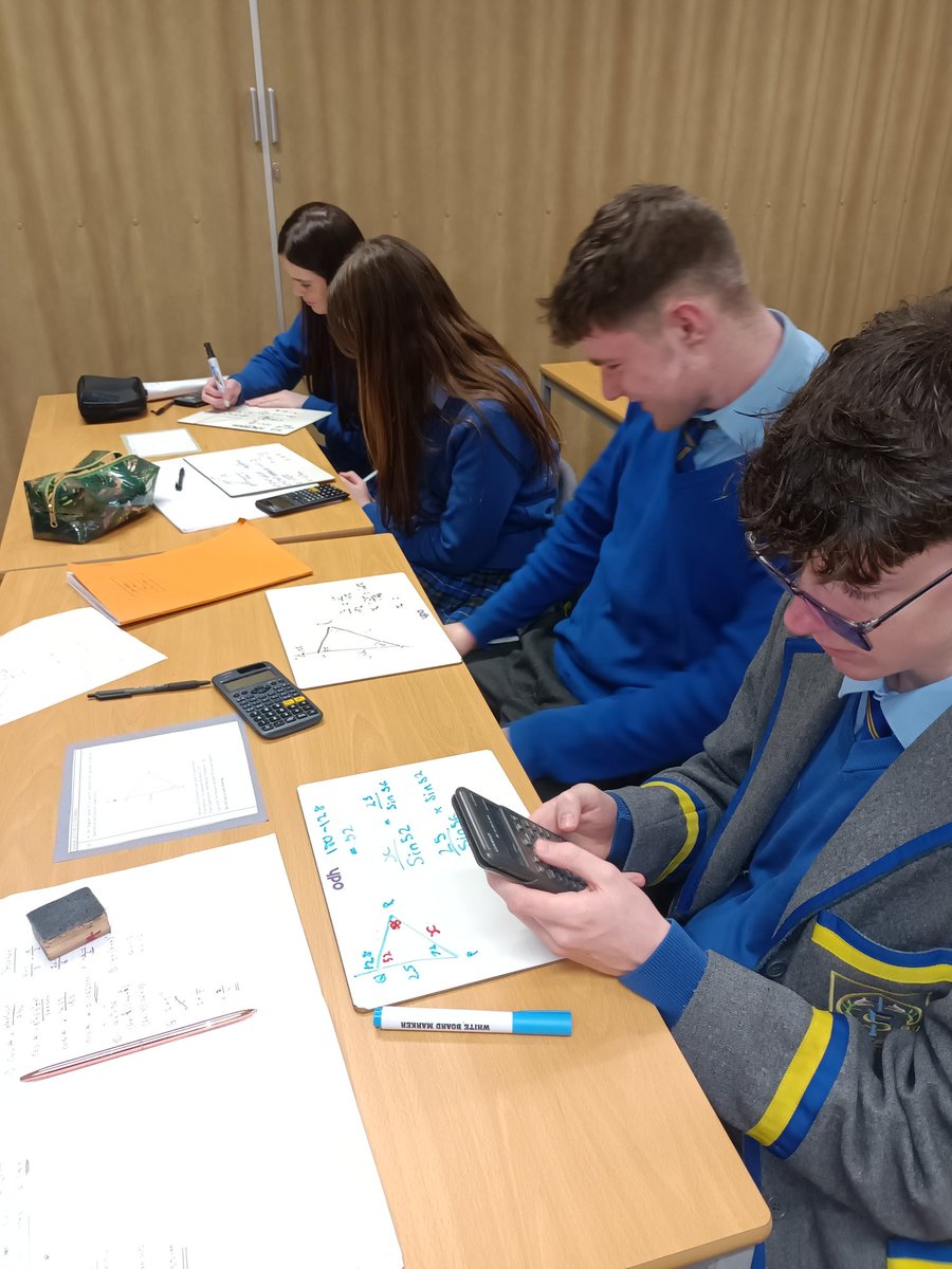 Great work on some sine/cosine rule exam questions today in S4B. #TeamWork #ForeverThrive