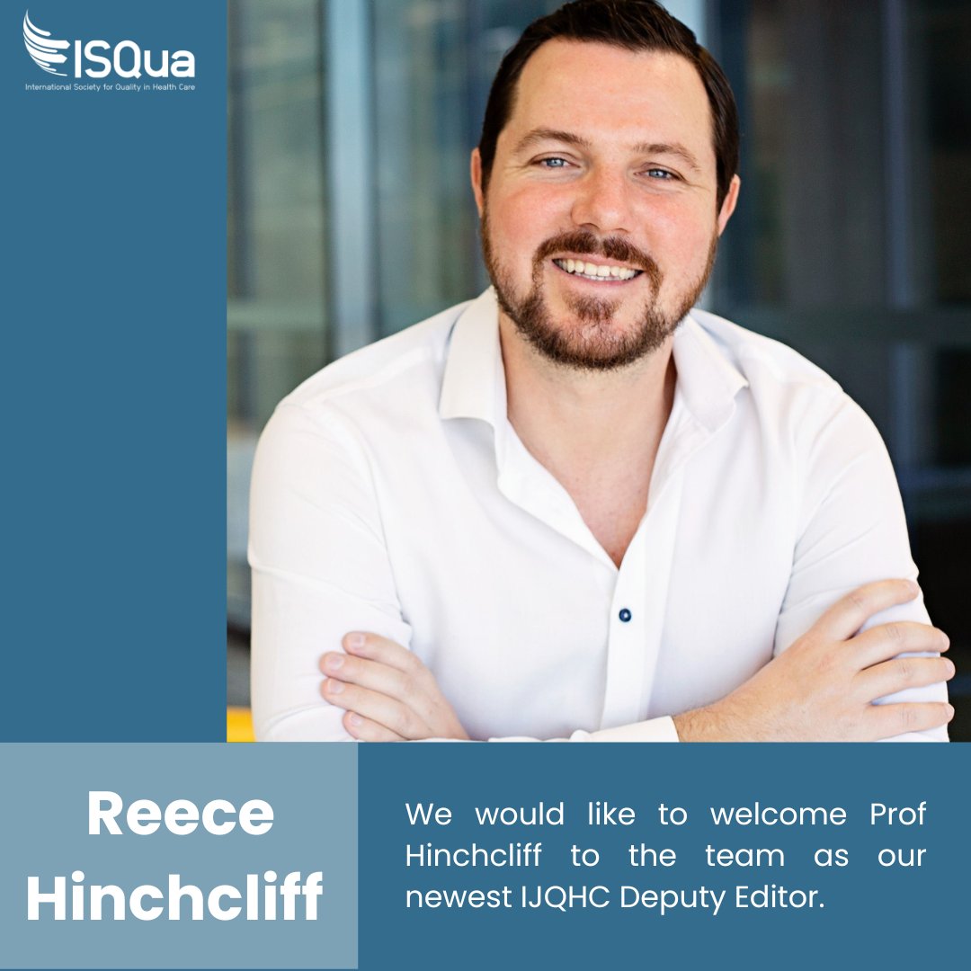 We're happy to announce Prof. @ReeceHinchcliff as our newest Deputy Editor on @IJQHC_OUP! 📰👏 Reece brings a wealth of expertise and he is a valuable addition to the team. Explore the Editorial Board guiding our journal's vision and impact here - bit.ly/41fywe9