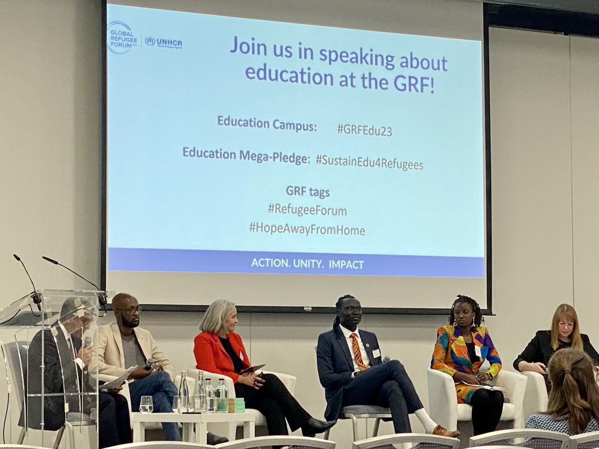 “We need to plan together, we need to act together and we need to finance together” ~ @GPforEducation 

Powerful closing panel, with insightful recommendations to sustain education for refugees.

#GRFEdu23 #SustainEdu4Refugees #RefugeeForum #HopeAwayFromHome