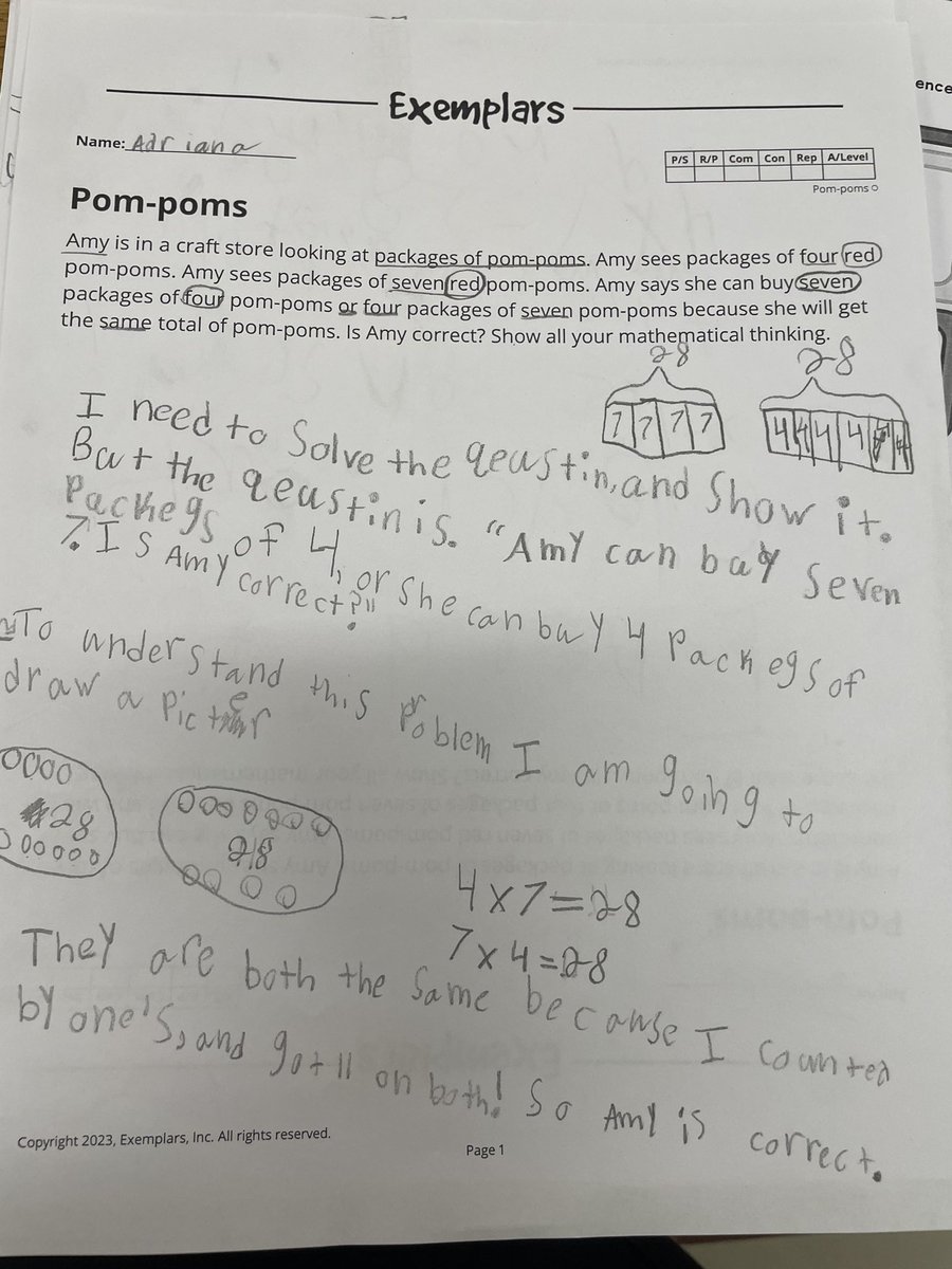 This lesson experience from @ExemplarsK12 included students working on their own first, then in a partnership, and finally in a gallery walk adding new and different ways of thinking about the problem. 🧠 and 📝 were full by the end! #exemplars #designingexperiences #edvative