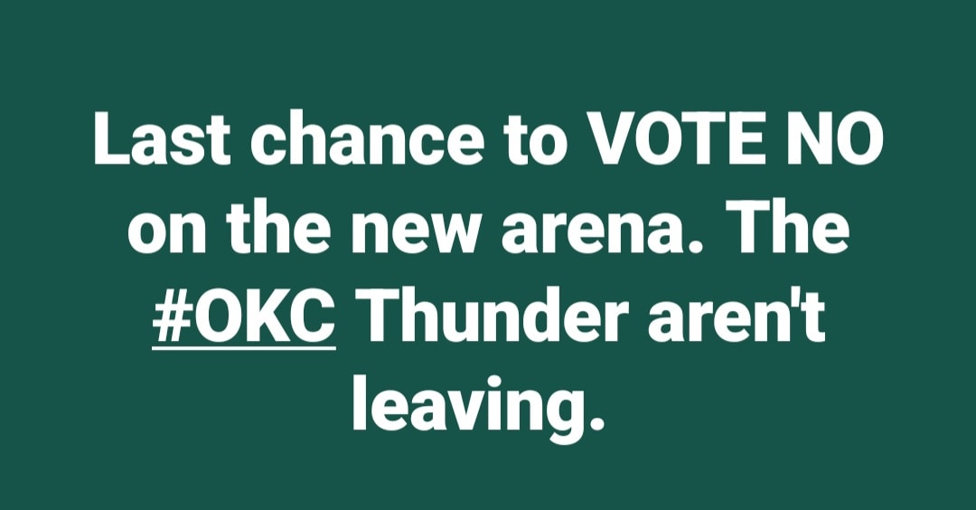 helicopterpage's tweet photo. @DGoforth918 The City just spent $27 million on the #Paycom center and there is another $100 million allocated in #MAPS4.
We do not need a new arena and the #OKCThunder are not leaving.
#VoteNow
#OklahomaCity https://t.co/n9Jw0pWJZK