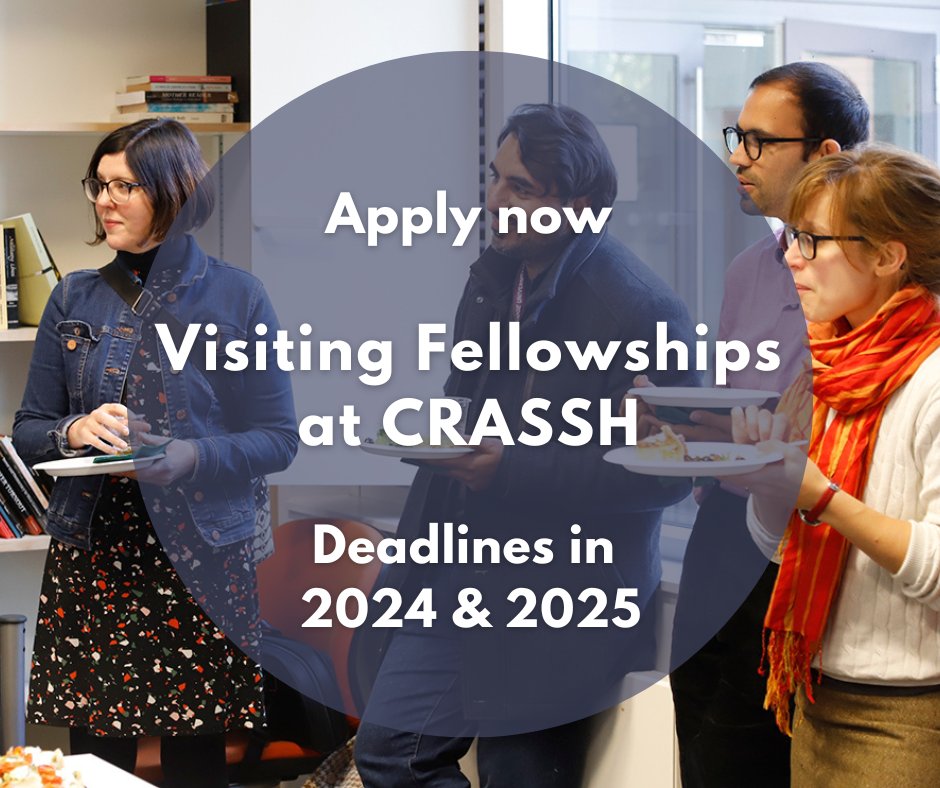 📣 Open for applications Visiting Fellowships at CRASSH Open to self-funded scholars working broadly within the arts, humanities, or social sciences from outside the University of Cambridge to pursue their independent research ⏳ Deadlines in 2024 & 2025 bit.ly/3TpyE5w