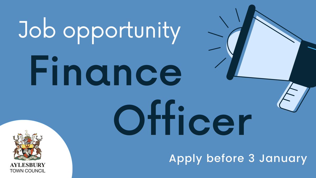 💡Job opportunity💡
Finance Officer (Part Time)

Do you have experience working in financial matters?
Do you have strong organisational skills?

This could be the role for you 👉bit.ly/FinanceOfficer…

Deadline for application is 3 January.

#AylesburyJob #FinanceOfficer