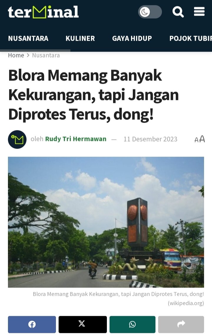 Jika kalimat yang  dikutip adalah dari judul tersebut, maka kesimpulannya?
<a href="/AriefRohman_838/">BUPATI BLORA</a>