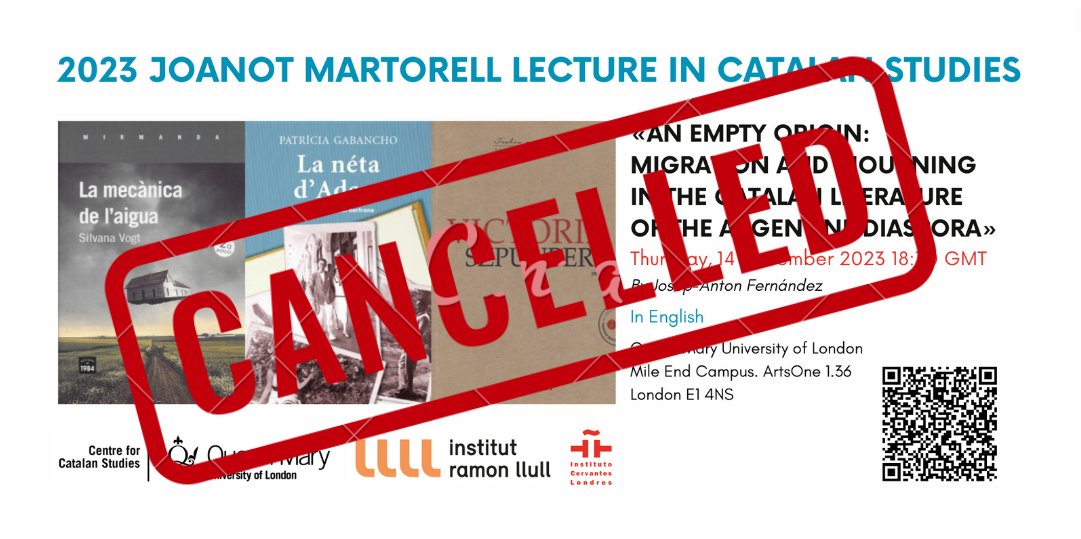 ⚠️ CANCELLED EVENT

We are very sorry to announce that the 2023 Joanot Martorell Lecture on Thursday has been cancelled.

We hope to be able to reschedule this important event for the start of next semester.

Stay tuned for more updates!