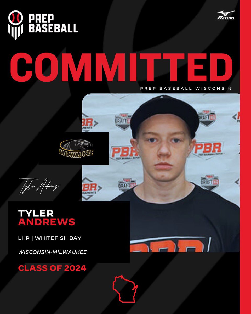 LHP Tyler Andrews (Whitefish Bay, 2024) commits to Wisconsin-Milwaukee. Andrews capped off his stellar junior year with a dominant outing in the state title game, hurling 6.2 innings of one-run ball. 👤PROFILE: loom.ly/3P5F6XY
