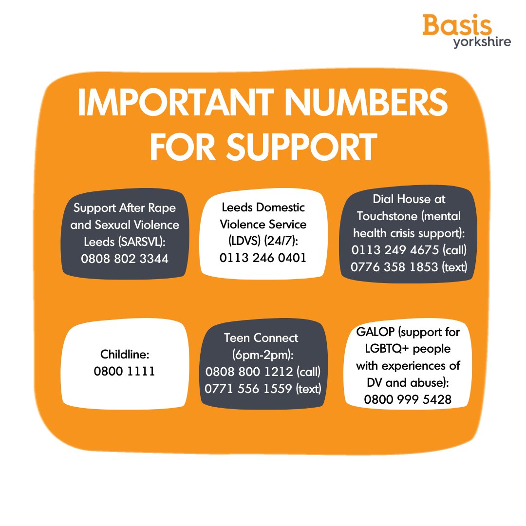 CHRISTMAS OPENING HOURS: We're closed from 23rd-26th Dec and 30th Dec-1st Jan. Drop-in will be closed until 2nd Jan although the office will be open with skeleton staff. We won't be checking our social media over the period, but here are some useful numbers for support.