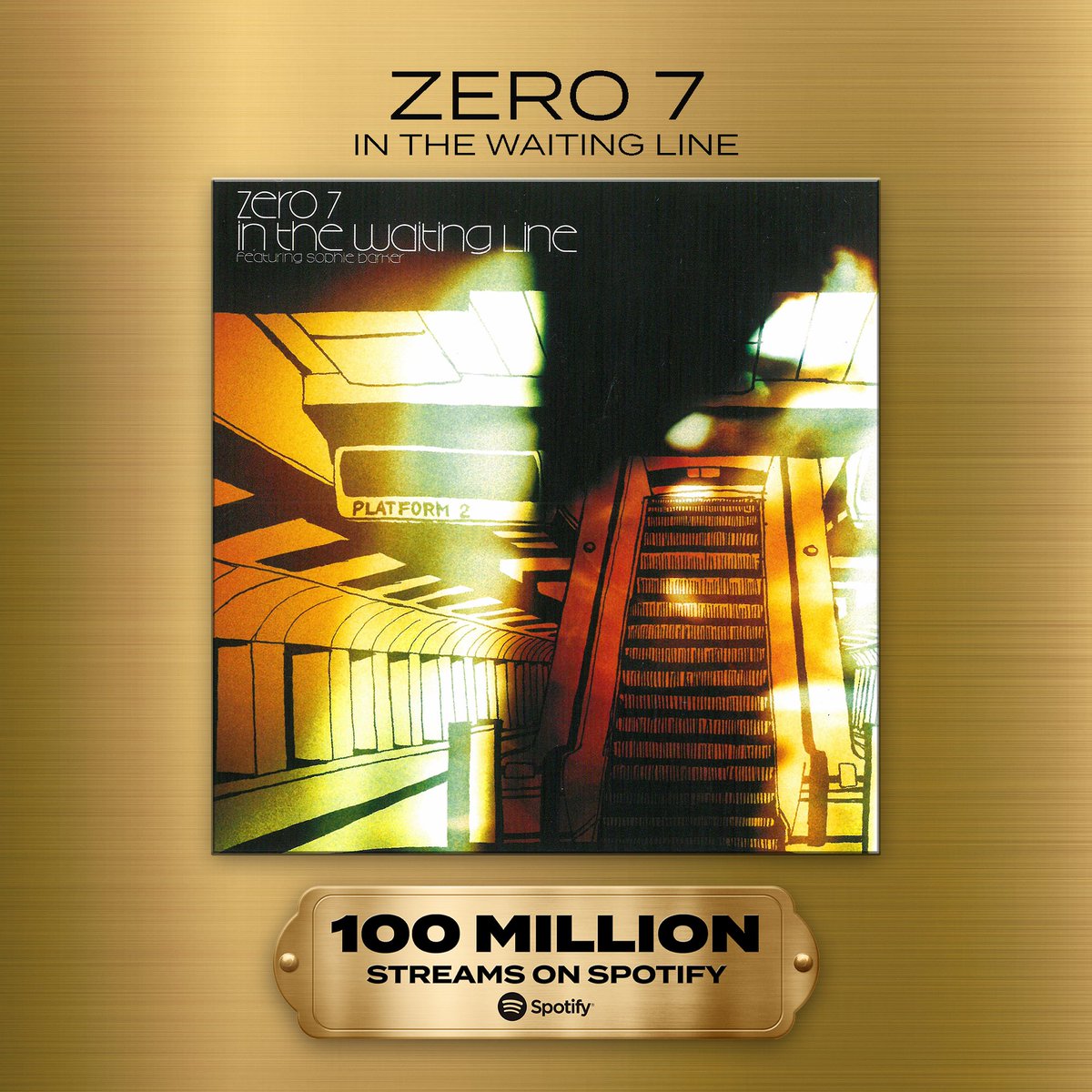 🍾Congratulations to Zero 7 for reaching 100 Million Streams on Spotify for their track In The Waiting Line🍾