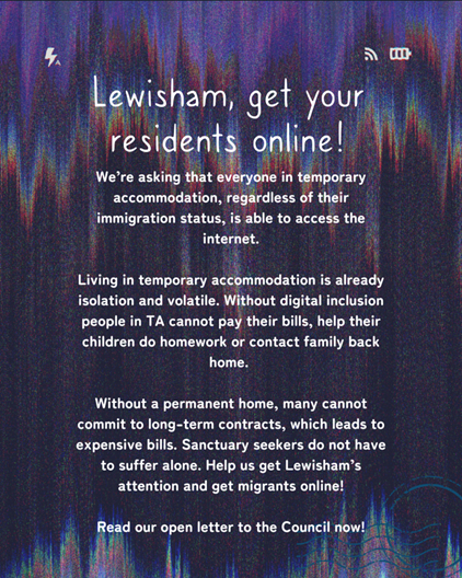 Brilliant to meet with the new Cabinet Member for Housing @WillPCooper this morning to talk about housing in #Lewisham. We delivered Christmas cards with our housing priorities and presented our ask for free internet access for everyone in temporary accommodation!