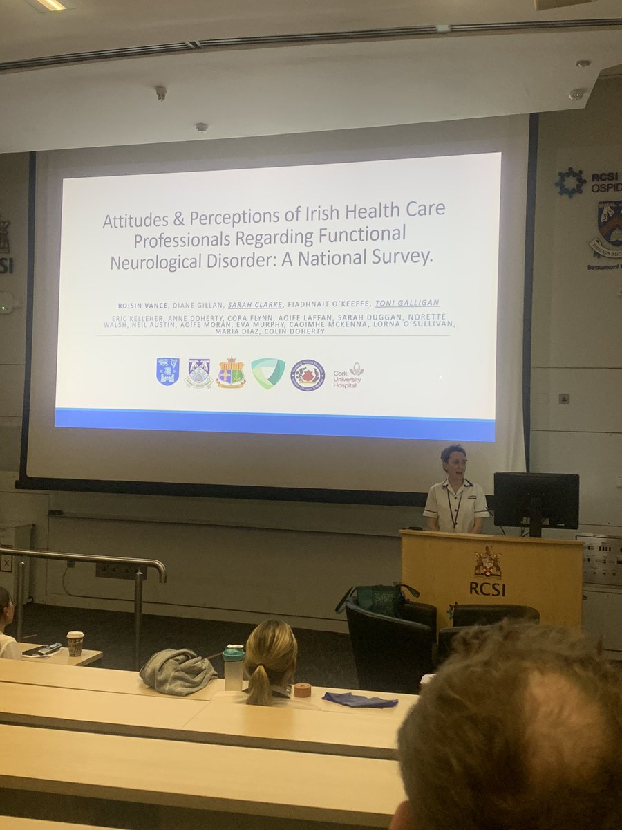 Roisin Vance Clin. Specialist in Neurology presenting on her soon-to-be published work on Functional Neurological Disorder 🧠🧐 Looking forward to reading this paper! 👏👏👏