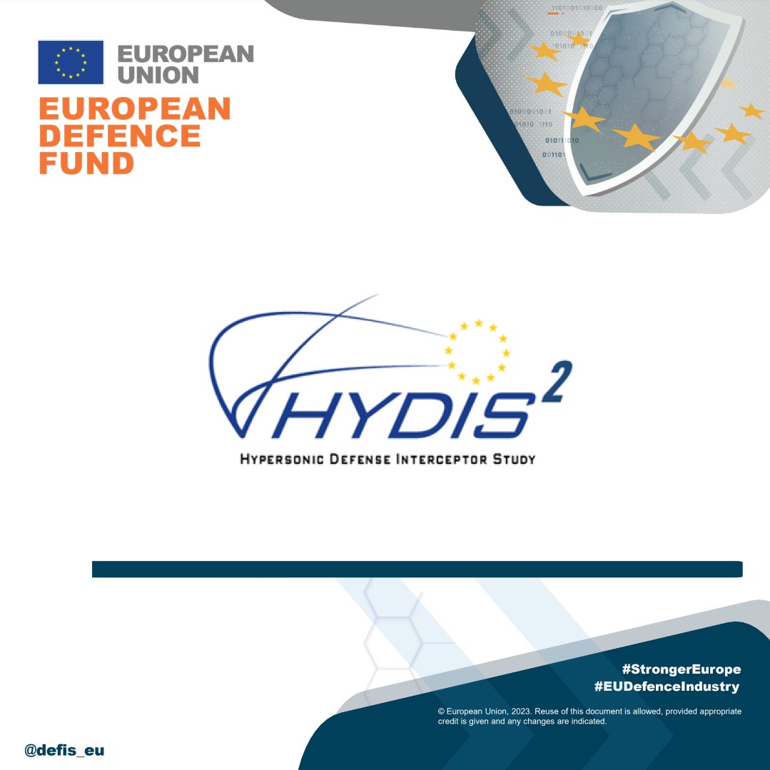 Yesterday, the @EU_Commission entrusted the Organisation for Joint Armament Cooperation #OCCAR with the implementation of the “Hypersonic Defence Interceptor Study” #EDF project The #HYDIS2 project will receive a total funding of €80 million 🇪🇺🛡️ 🔗defence-industry-space.ec.europa.eu/edf-2023-proje…