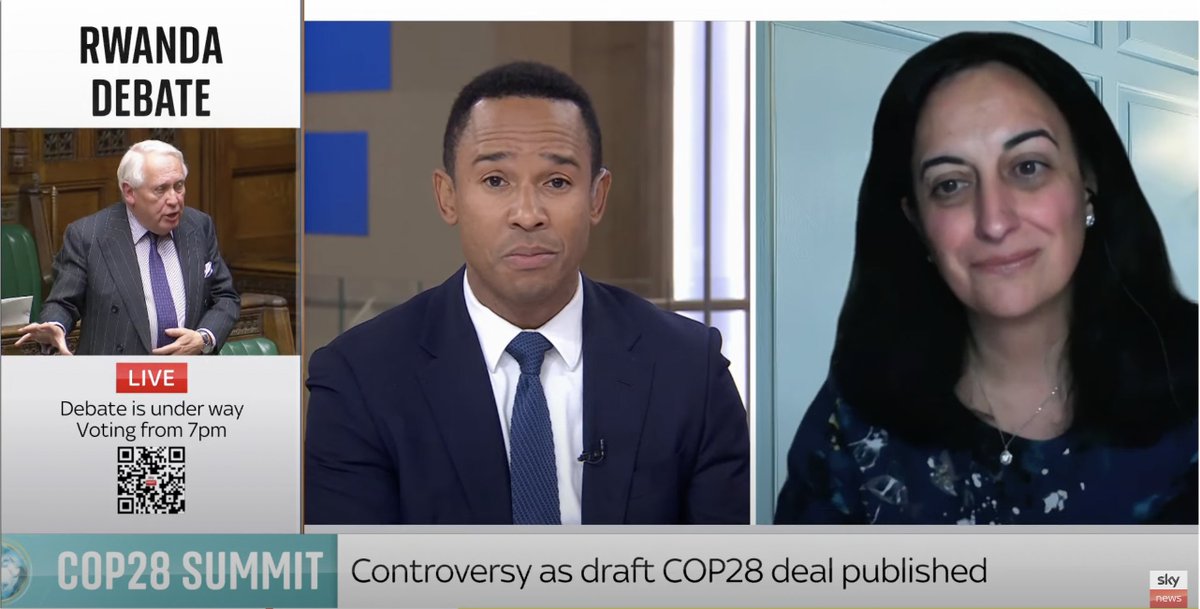 Deputy Principal for Global Sustainability at @HeriotWattUni, @MercedesMarotoV, for @SkyNews: There is still reason to be optimistic while the negotiations continue @COP28_UAE , “we need to see global climate diplomacy at its best” as countries seek a new draft agreement. 🌍🤝