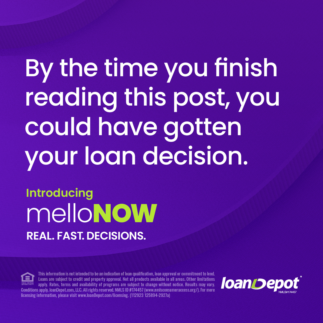 Introducing melloNOW. Our fully digital underwriting engine that delivers conditional loan approval decisions in mere minutes instead of hours or days. For more details, visit ➡️ bit.ly/47ZmB6Q #melloNOW #loans #loandepot