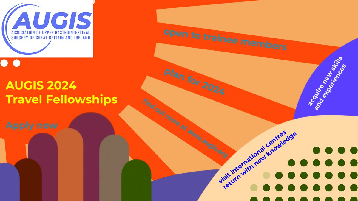 Calling AUGIS Trainee Members: apply for the 2024 AUGIS Travel Fellowship Award. Find out more at augis.org