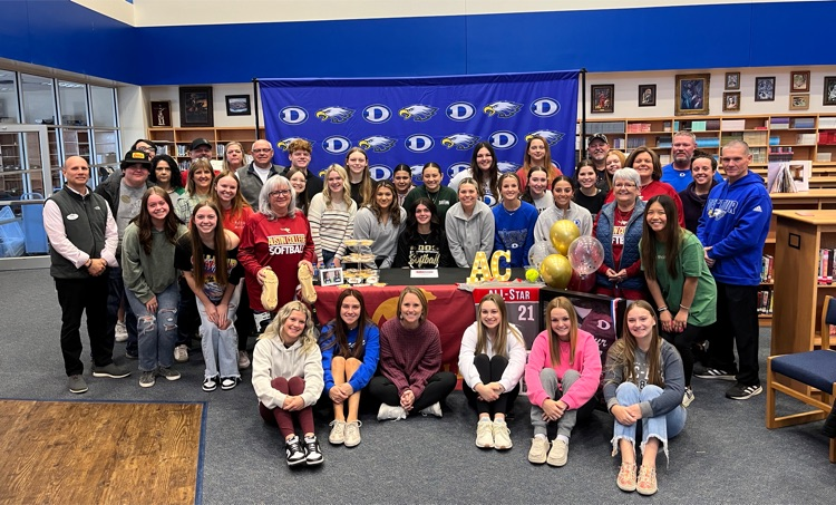 Congrats to senior Abby Mosley for signing today to play softball with Austin College #weAREdecatur