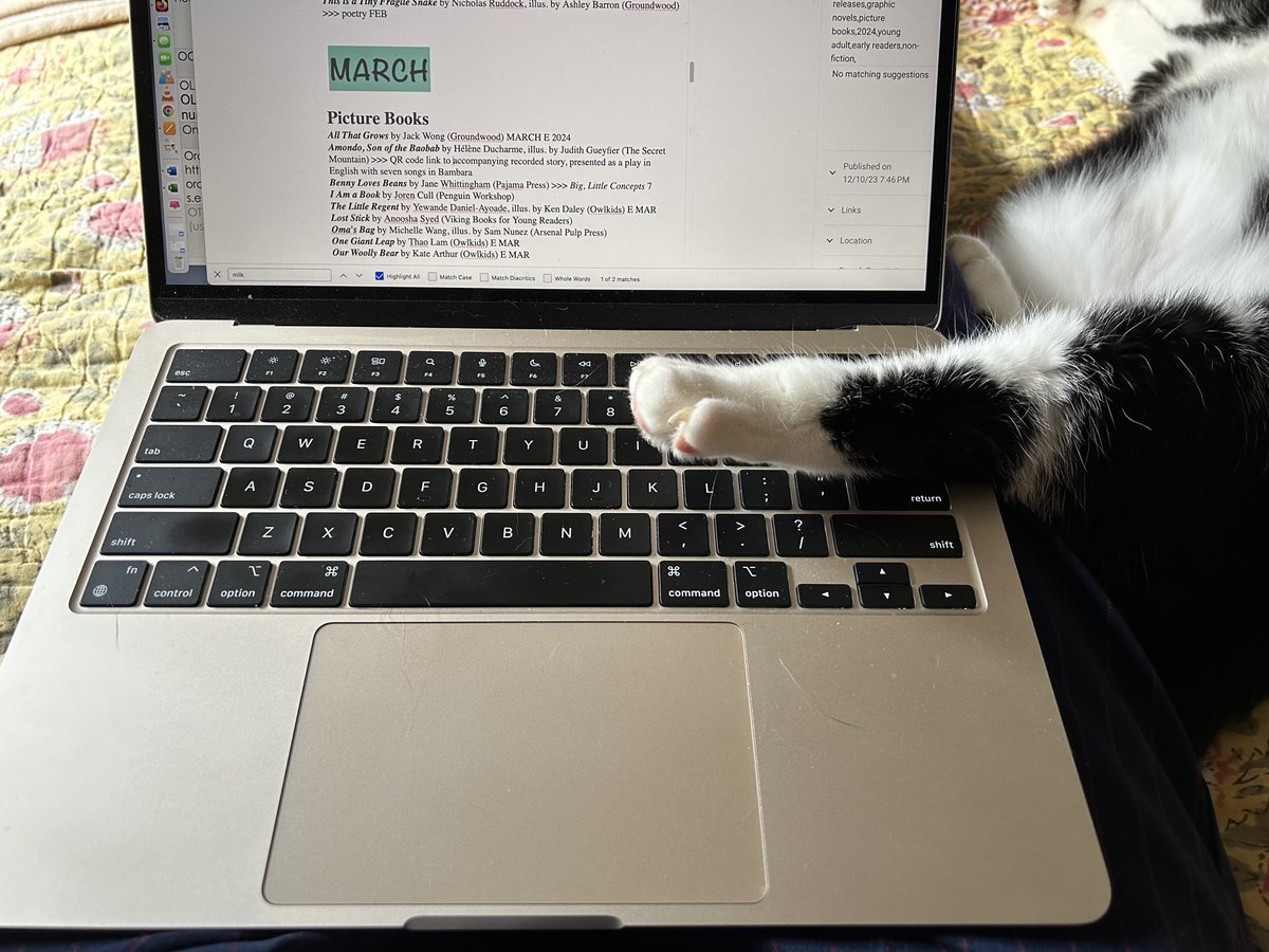 Working on my Jan 1st post of upcoming #kidCanLit, & lost access to a few keys.Too cute to wake. But if you have any titles you think I might miss, let me know. Already have over a hundred titles for Jan-June, including NIGHT OF THE LIVING ZED, THE CLUB, WALKING TREES, SLUGFEST