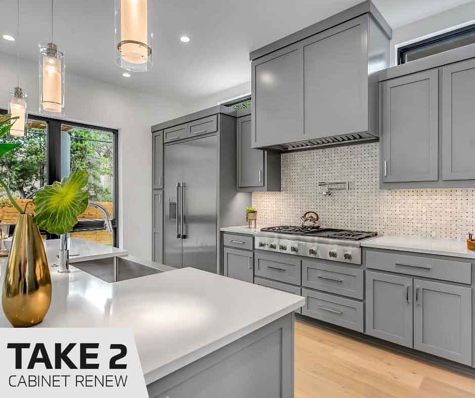 We understand the importance of quality craftsmanship. That's why we use only the highest quality products and techniques for our kitchen cabinetry services. For more information, contact us today!

#KitchenCabinetry #Take2CabinetRenew bit.ly/3UW8jxO