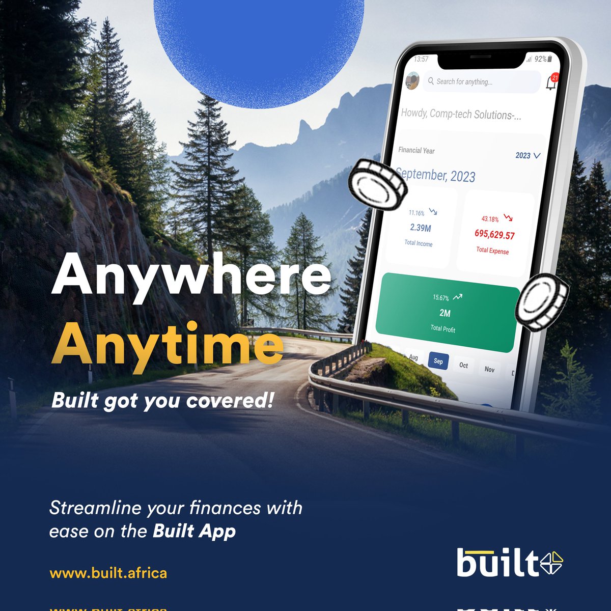 Anywhere, anytime, Built has got you covered. Download the app now and experience the ease of controlling your finances at your fingertips. #financialfreedom #businesssuccess #itstartswithbuilt