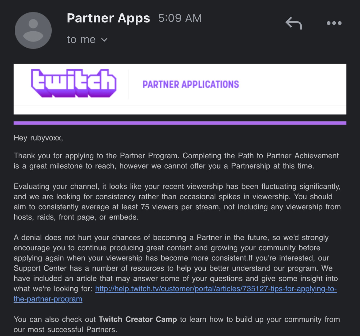 RubyVoxx's tweet image. my streams have been consistently in the 80’s without raids for weeks… what..

idk how much longer i can keep trying this dude.. it’s been almost two years of reapplying :(