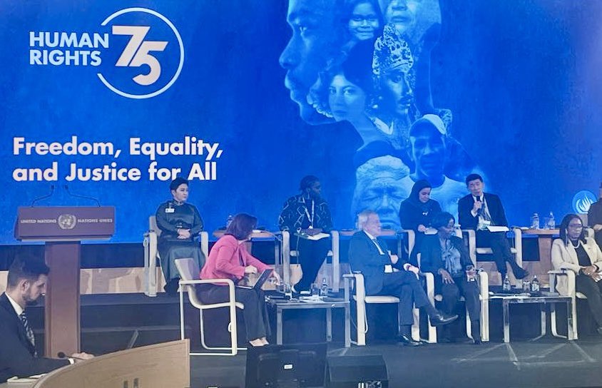Joined important discussion on HR, economy & dev at #HR75. Advocated to focus on people (human dev, social protection, financing to reduce inequality), businesses (UN Global Principles on bus and HR, NAPs & DD) & effective, accountable & inclusive governance @UNDP